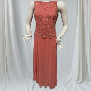 Elegant Coral Sleeveless Dress size 8P